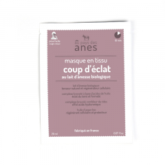 Masque en tissu au lait d'ânesse biologique Coup d'éclat 20 ml
