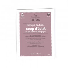 Masque en tissu au lait d'ânesse biologique Coup d'éclat 20 ml
