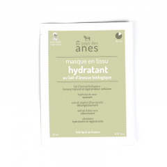 Masque en tissu au lait d'ânesse biologique Hydratant 20 ml
