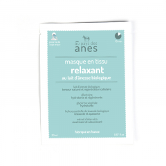 Masque en tissu au lait d'ânesse biologique Relaxant 20 ml