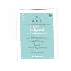 Masque en tissu au lait d'ânesse biologique Relaxant 20 ml