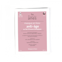 Masque en tissu au lait d'ânesse biologique Anti-âge 20 ml