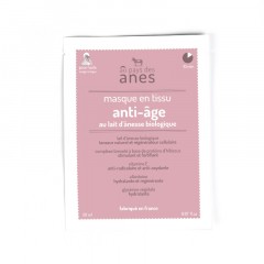 Masque en tissu au lait d'ânesse biologique Anti-âge 20 ml