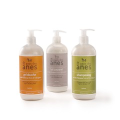 Pack soin du corps : gel douche, shampooing, lait corporel 500 ml