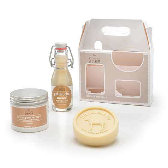 Coffret découverte gel douche - savon rond - crème corps Monoï