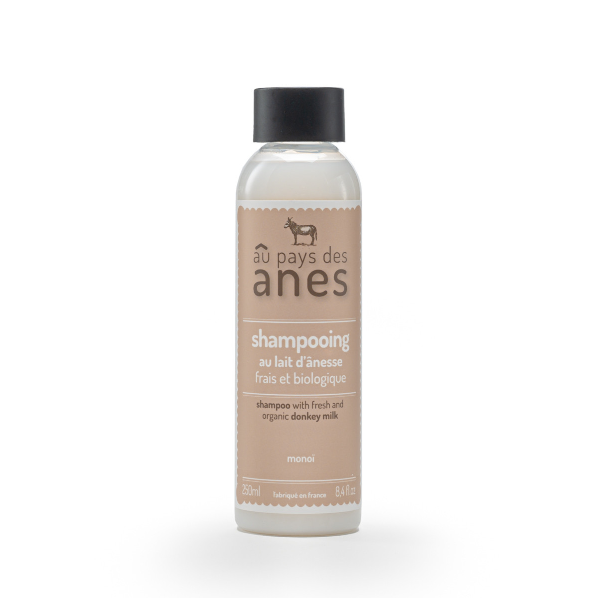 Shampooing au lait d\'ânesse frais et biologique Monoï 250 ml
