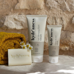 Pack cosmétiques bio crème de jour, lait démaquillant et savon Hydr'aness
