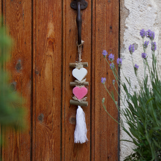 Guirlande de savons cœur, bergamote et rose Guirlande de savons cœur, bergamote et rose