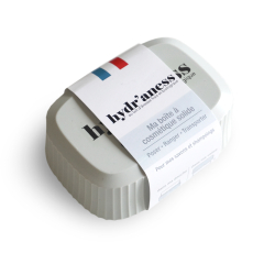 Boite à savon de voyage en bouchons recyclés bleue Hydr\'aness