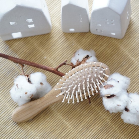 Petite brosse à cheveux en bambou