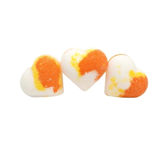 Boule de bain cœur 85g parfum pêche Boule de bain cœur 85g parfum pêche