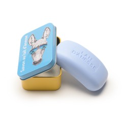 Boite à savon Au Pays des Ânes jaune et bleu - Carton de 12