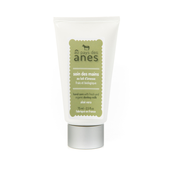 Crème pour les mains au lait d'ânesse frais et bio Aloe Vera 75 ml - Carton de 15 Crème pour les mains au lait d'ânesse frais et bio Aloe Vera 75 ml - Carton de 15