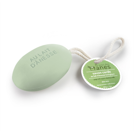 Savon corde au lait d'ânesse bio Aloe Vera 200 g - Carton de 30 Savon corde au lait d'ânesse bio Aloe Vera 200 g - Carton de 30