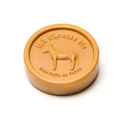 Savon rond sans huile de palme au lait d'ânesse bio Miel 100g - Carton de 24