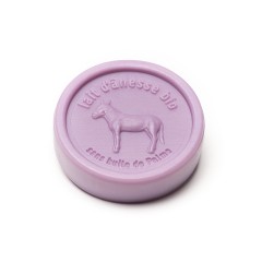 Savon rond sans huile de palme au lait d'ânesse bio Violette 100g - Carton de 24