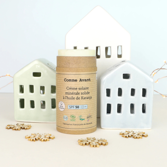 Crème solaire pour le corps SPF50 solide à l'huile de karanja 80g