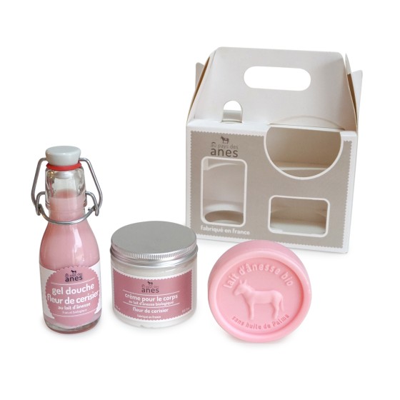 Coffret découverte gel douche - savon rond - crème corps Fleur de cerisier