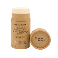 Crème solaire corps SPF30 solide à l'huile de moringa 80g