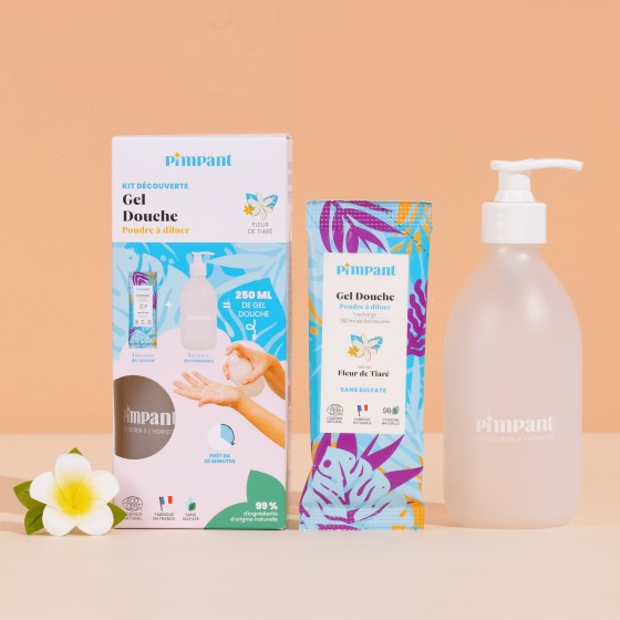 Kit de découverte Gel douche en poudre Fleur de tiaré